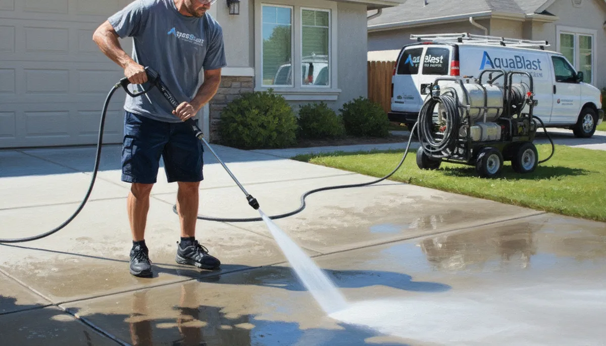 Concrete pressure cleaning in Escondido, CA for driveways, patios, and walkways