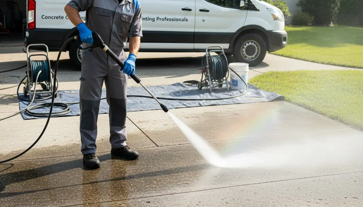 Escondido, CA concrete pressure cleaning for driveways, patios, and walkways by Paint Pros
