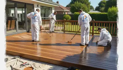 Deck painting in Escondido, CA by Escondido Paint Pros for durable outdoor wood protection