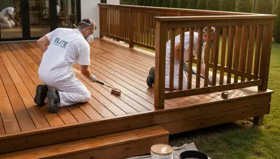 Deck staining service in Escondido, CA for sun-exposed wood decks with a fresh protective finish