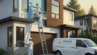 Escondido, CA house painters applying a clean, lasting exterior finish to a home