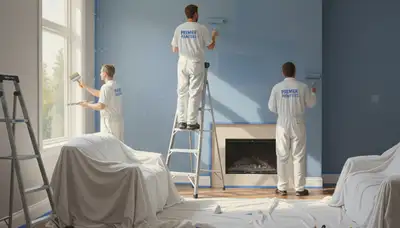 Interior house painters in Escondido, CA painting walls, ceilings, and trim for a clean finish