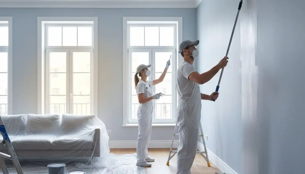 Interior house painting in Escondido, CA by professional painters with clean wall and trim finishes