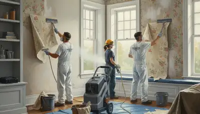 Professional wallpaper removal and wall prep service in Escondido, CA by Escondido Paint Pros